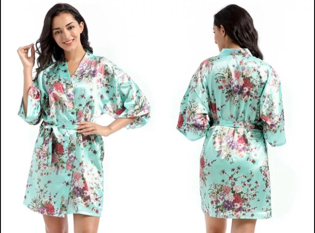FLORAL SATIN DRESSING GOWNS