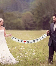 Load image into Gallery viewer, JUST MARRIED BUNTING BANNER
