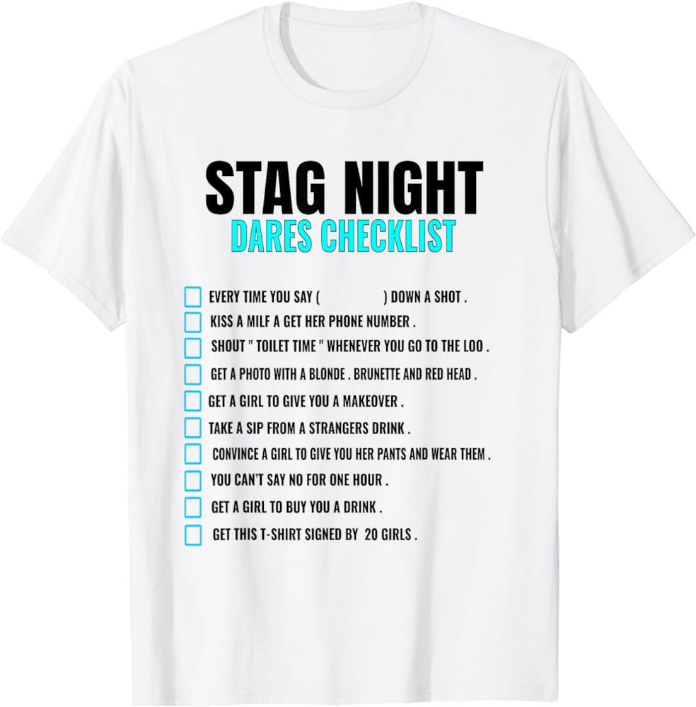 Stag Checklist T shirt