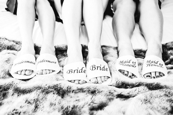 BRIDAL SLIPPERS GOLD WORDING