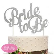 BRIDE TO BE SILVER CAKE TOPPER