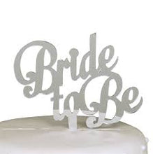 Load image into Gallery viewer, BRIDE TO BE SILVER CAKE TOPPER
