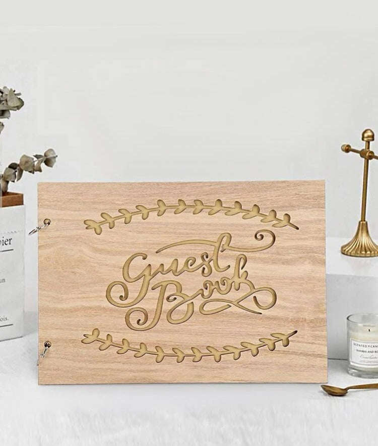 GUEST BOOK WOODEN COVER