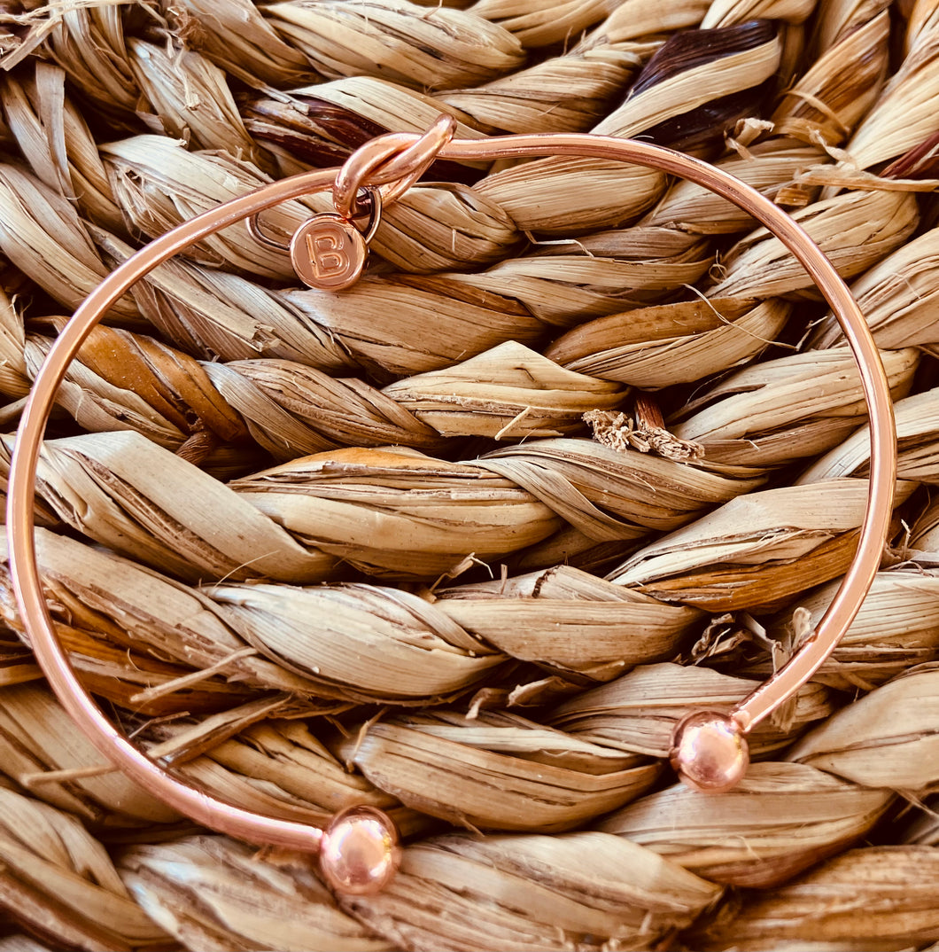 ROSE GOLD INITIAL BANGLE WITH BAG
