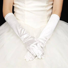 Load image into Gallery viewer, PLAIN IVORY SATIN GLOVES

